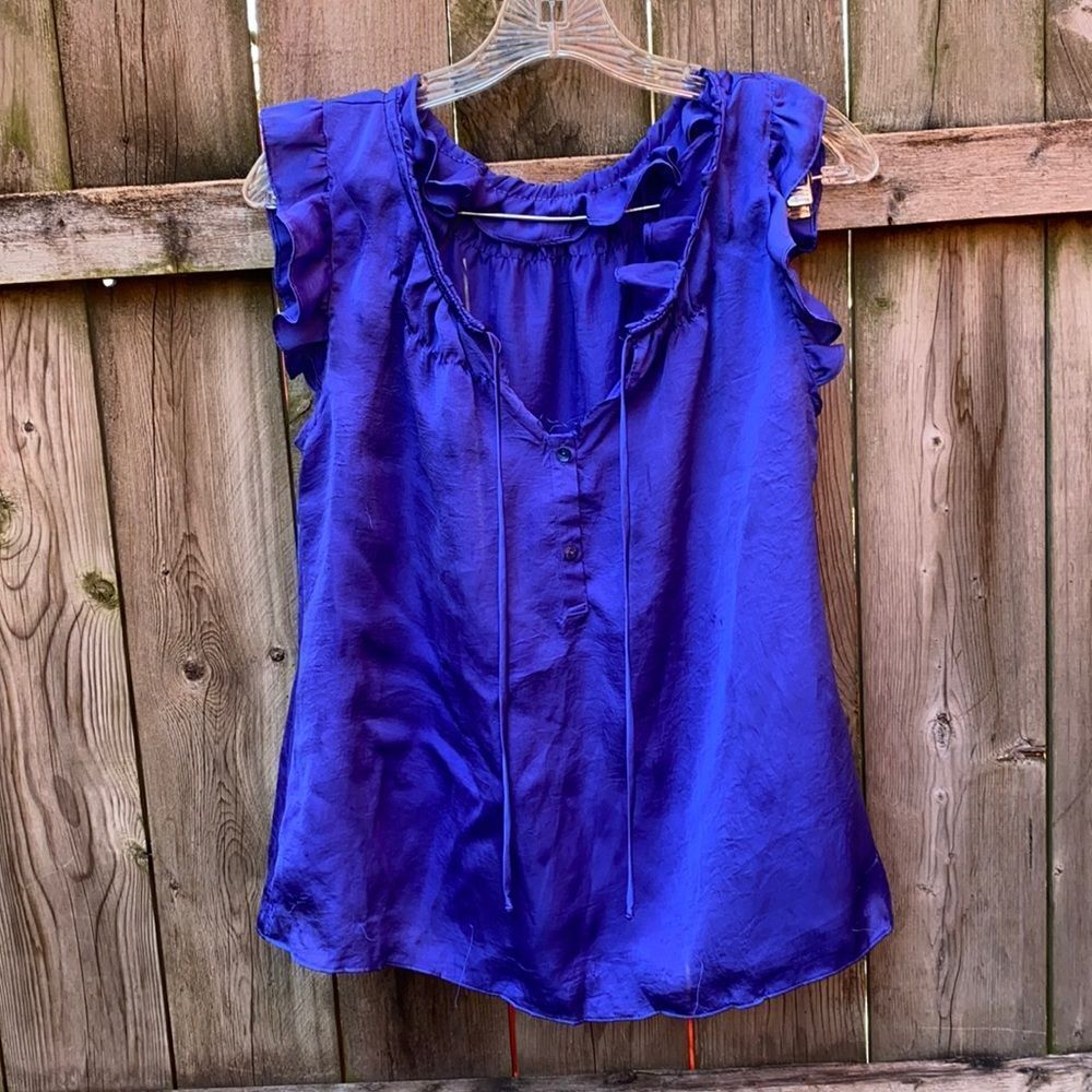 Royal Blue Satin Top sz. S